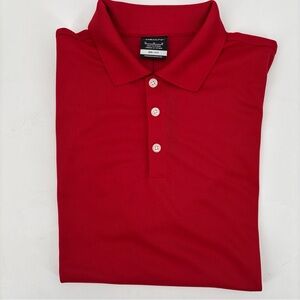 Nike Men’s Dri Fit Golf Shirt Red Size Medium Company Logo on Right Sleeve NWT